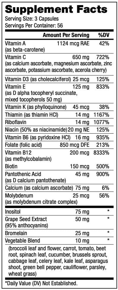 Optimal V Supplement Facts