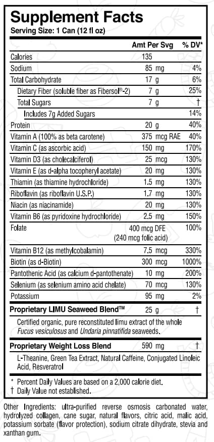 Limu burn supplement facts